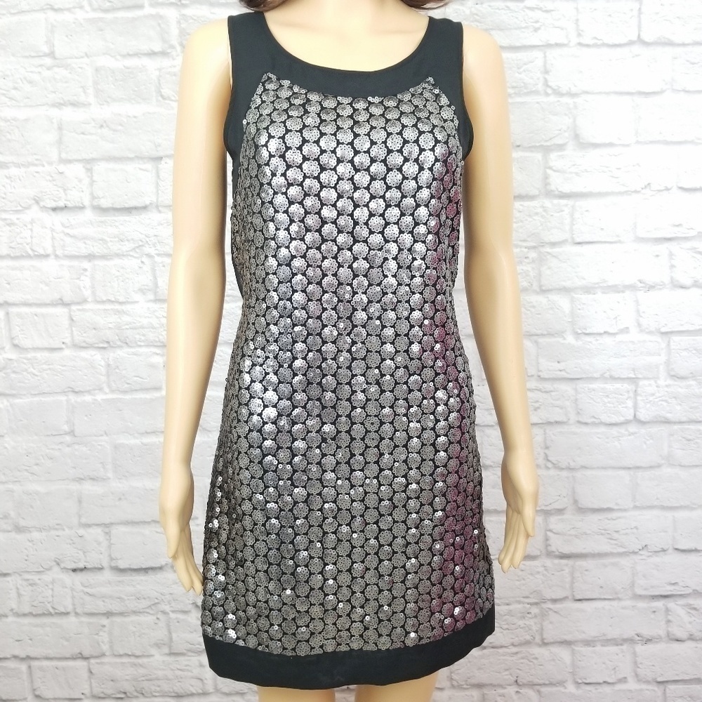 Victoria's Secret black silver sequined sheer back mini dress women's size XS - Picture 4 of 10